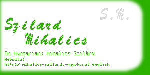 szilard mihalics business card